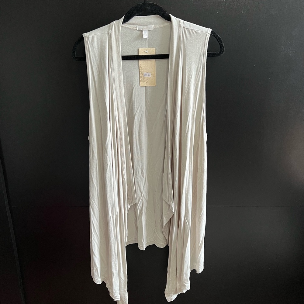 Women's Cream Cardigan Vest